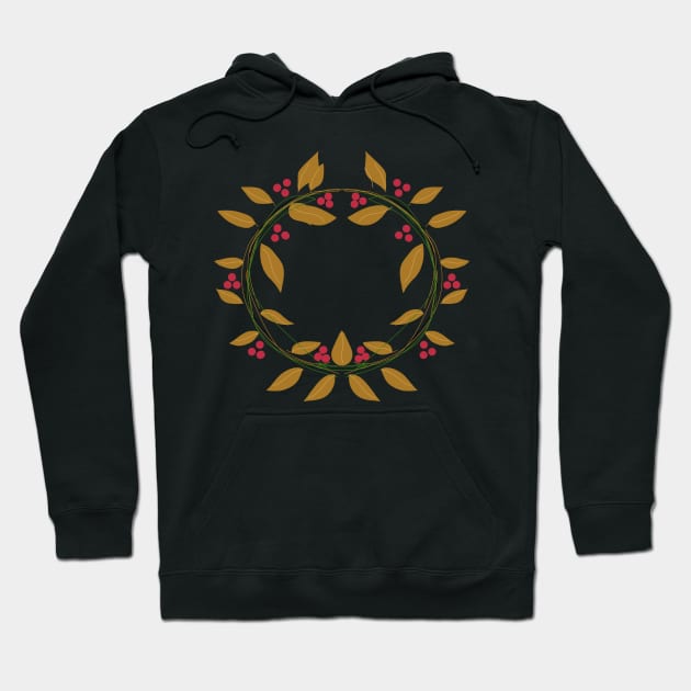 Classic Fall Leaves & Cherries Hoodie by TANSHAMAYA